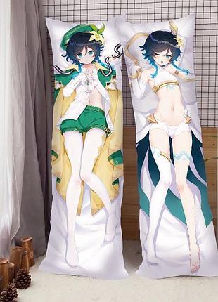 Подушка-обнимашка 3d дакимакура венти геншин удар 3743_f 16484 130х40 см