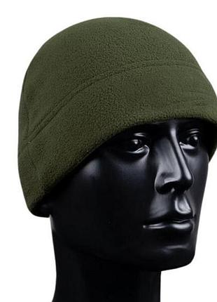 Тактическая флисовая шапка олива