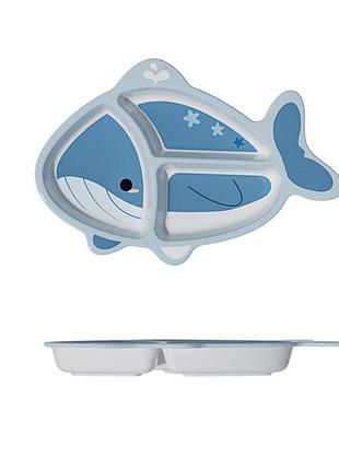 Тарелка детская кит голубой 18562 3.3х20.6х30.9 см