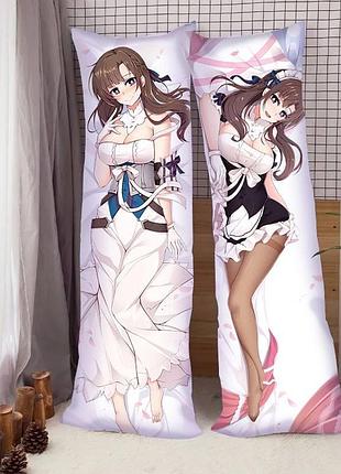 Подушка-обнимашка 3d дакимакура ты любишь маму удары которой бьют по площади двойным уроном 3764_f 16505 130х40 см