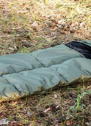 Спальний мішок зима плащівка, 220*73 см утеплювач синтепон -10 °c -15 °c олива за потребою можна пошити на будь-який зріст