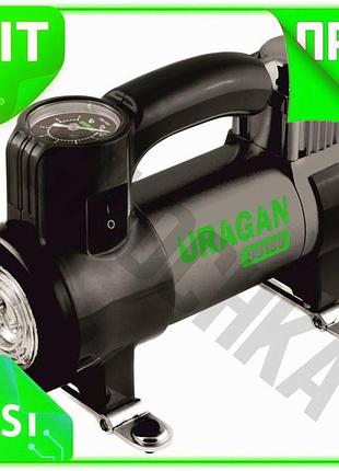 Ve компрессор автомобильный uragan с new version led-фонарем 150вт однопоршневой для накачки колес и о n6w_ver