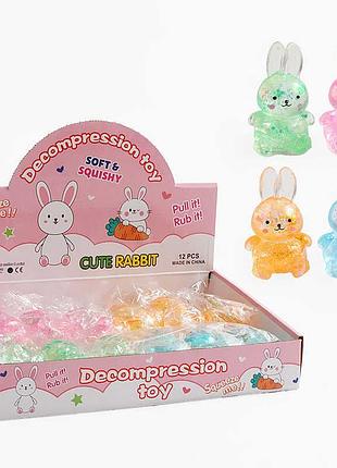 Развивающая мягкая игрушка «зайчик» с гелевым наполнением и блестками