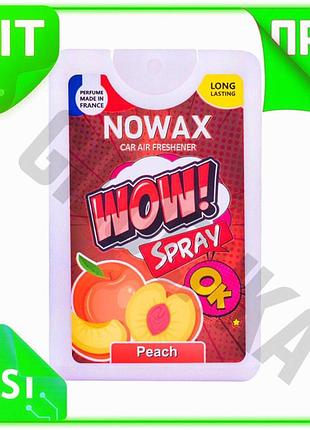 Ve ароматизатор воздуха nowax wow new version spray 18 мл персик освежитель для автомобиля для устране n6w_ver