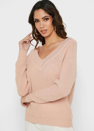 Красивый нежный свитер полувер с v-вырезом only