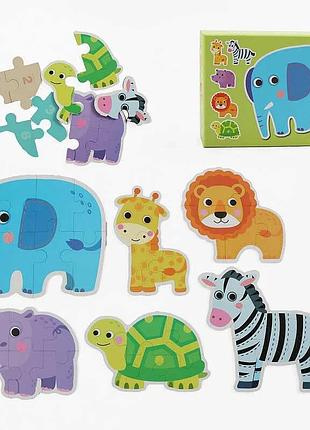 Пазлы c 74309 (60) из натурального дерева, 33 детали, в коробке, разнообразие вариантов