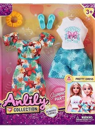 Набор стильной одежды 616825 (96) с обувью, платьем, майкой и шортами в коробке