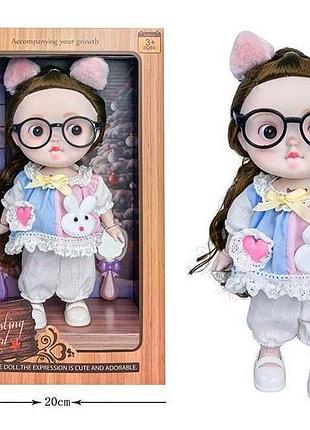 Елегантна лялька 3808 b6 (36/2) з піснями англійською, світловими ефектами, рухливими кінцівками, окулярами, дзеркальцем і щіткою