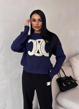 Синий свитер люкс