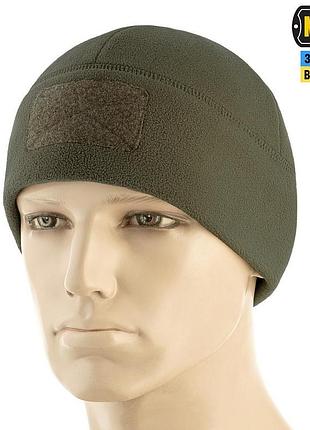 M-tac шапка watch cap elite фліс (320г/м2) з липучкою dark olive l