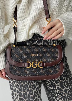 Сумка guess через плечо lux коричневый
