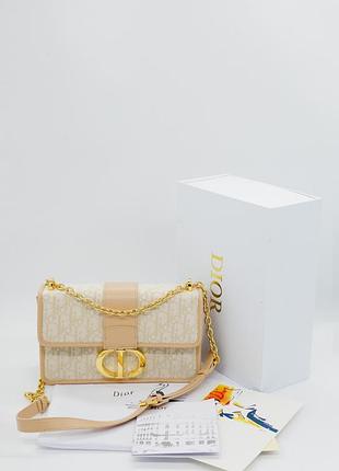 Dior montaigne bag in beige oblique jacquard with gold
