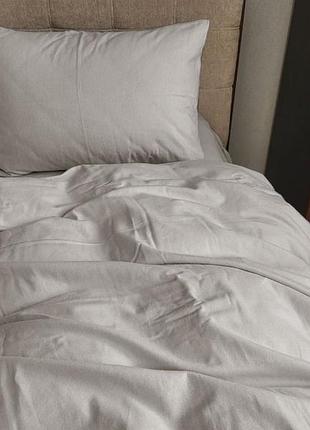 Постельное белье фланель king grey