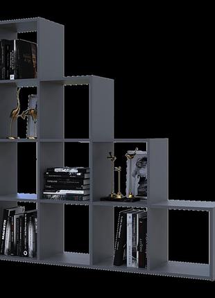 Стеллаж doros степ 4х4 графит открытый 136.2х28.8х140.7 (41516167)