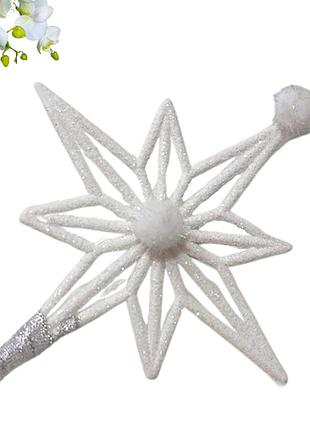 Новорічна чарівна паличка сніжинка золотиста hand made
