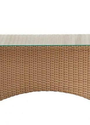 Мебель из ротанга стол марат 80х48 бежевый искусственный ротанг плетеная мебель для сада, терассы, улицы, дома