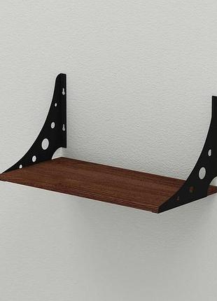 Полка настенная ferrum-decor ханди 2 240x500x240 металл черный дсп венге 16 мм (frd-105450)