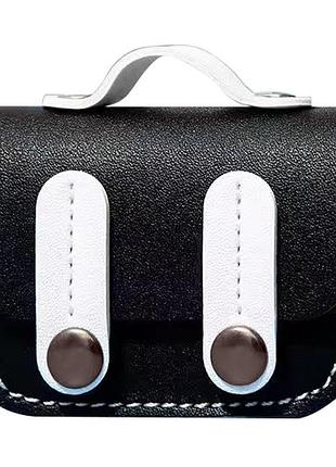 Шкіряний футляр briefcase для навушників airpods pro 2 / pro black / white