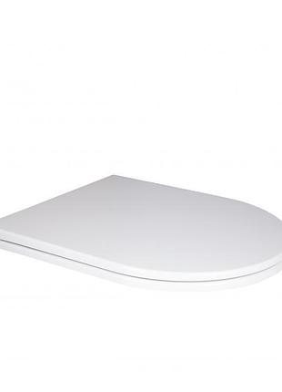 Сиденье для унитаза q-tap slim qt99hy2411w с микролифтом дюропласт белое 360x430мм быстросъемное