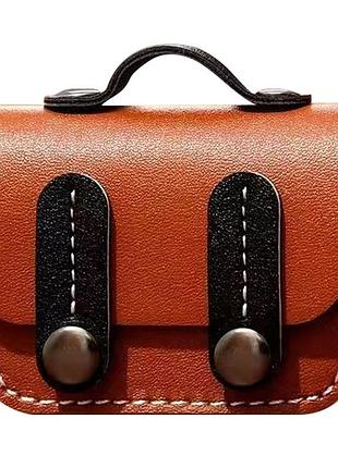 Шкіряний футляр briefcase для навушників airpods pro 2 / pro brown / black
