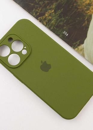 Чохол silicone case full camera protective (aa) для apple iphone 14 pro (6.1") зелений / dark olive / pvh 2