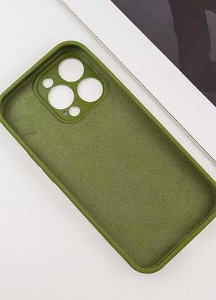 Чохол silicone case full camera protective (aa) для apple iphone 14 pro (6.1") зелений / dark olive / pvh 4
