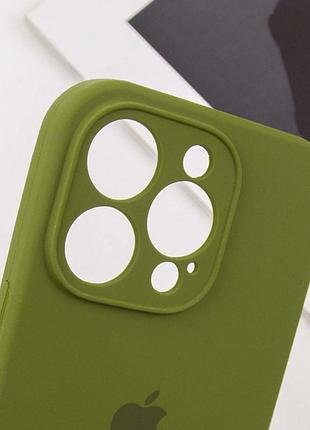 Чохол silicone case full camera protective (aa) для apple iphone 14 pro (6.1") зелений / dark olive / pvh 5