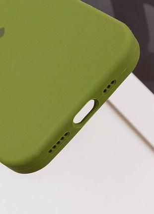 Чохол silicone case full camera protective (aa) для apple iphone 14 pro (6.1") зелений / dark olive / pvh 6