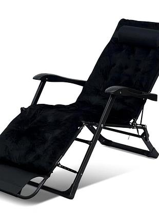 Раскладное кресло кровать с бархатным матрасом leobro black (lb-fcb-g4-blk)
