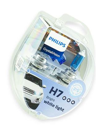 Автолампа h7 12v 55 w philips cristalvision 4300k (2шт)