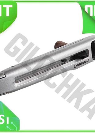 Ve нож intertool 18 мм new version металлический с винтовым фиксатором лезвия для резки бумаги и карто n6w_ver