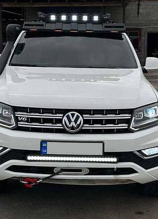 Козырек лобового стекла dakar led для volkswagen amarok 2010-2022 черный дефлектор для защиты от дождя и dm-11