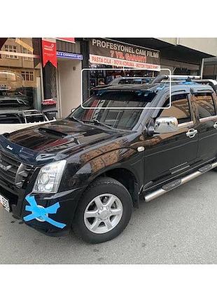Козырек на лобовое стекло v1 черный глянец 5мм для isuzu d-max 2011-2019 дефлектор защиты от дождя и сне dm-11