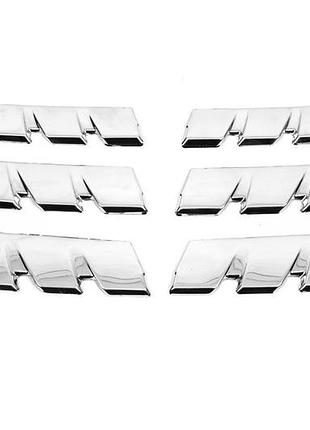 Накладки на решетку 6 шт omsaline для renault clio v 2019-2025 хромированные накладки для тюнинга автомо dm-11