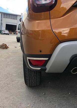 Накладки на задние рефлекторы 2 шт carmos для dacia duster 2018-2024 хромированные защитные накладки для dm-11