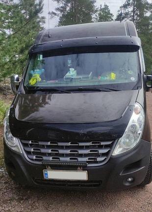 Козырек на лобовое стекло v2 черный глянец 5мм для nissan interstar 1997-2010 дефлектор для защиты от до dm-11