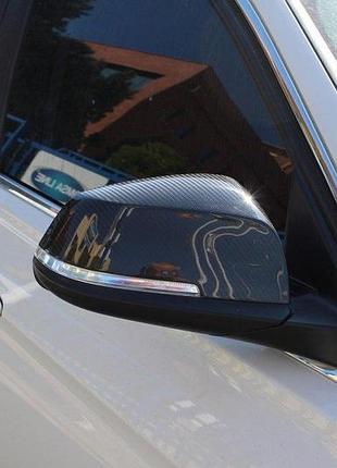 Накладки на зеркала для bmw x1 e-84 2009-2015 натуральный карбон 2шт тюнинг автообвесы самоклейка ve-33