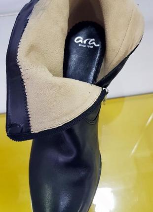 Женские демисезонные черные кожаные ботинки полусапожки ara tianna 43440 наппа оригиналл6 фото