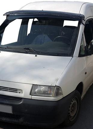 Козырек на лобовое стекло peugeot expert 1995-2007 черный глянец 5мм дефлектор для защиты от дождя и сне ve-33