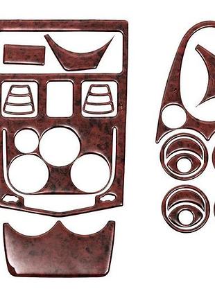 Накладки на панель meric для dacia logan i 2005-2008 самоклейка из пластика коричневые декоративные элем ve-33