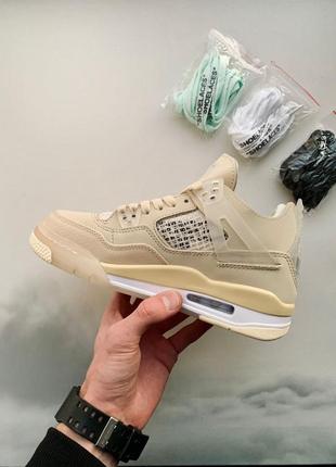 Кроссовки nike air jordan 4 sp 'sail' x off-white3 фото