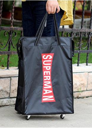 Дорожная сумка на колесах водонепроницаемая черная вместительная для путешествий поездок и командировок