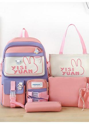 (нет кулона) рюкзак девушка 5в1 нейлоновая ткань новые сумки для девочек эко сумка городской стильной группы