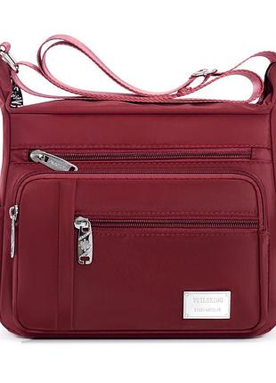 Женская нейлоновая сумка на плечо красная