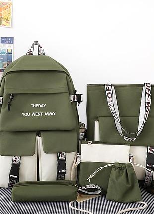 (немає кулона) рюкзак дівчина 5в1 нейлонова тканина нові сумки для дівчаток екосумка міський стильний гурт