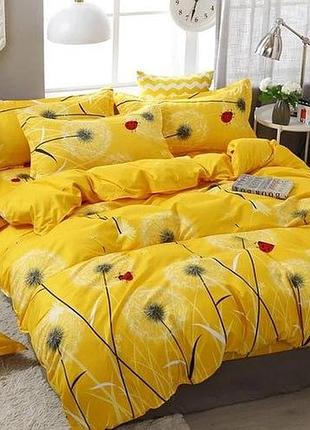 Комплект постельного белья желтые одуваны евро