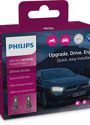 Комплект светодиодных автоламп h7/h18 led 12v 16w 6000k px26d/py26d-1 / ultinon access 2500 / холодне біле св