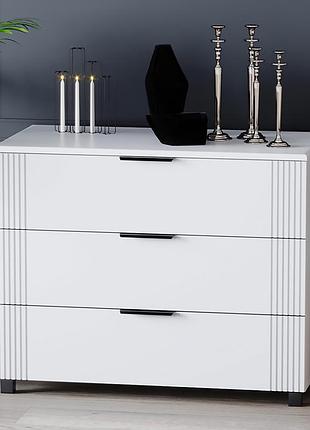 Комод белый мдф калифорния cl-610 100/80/50 с доводчиками hettich