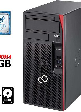 Компьютер fujitsu esprimo p557 tower / intel core i3-6100 (2 (4) ядра по 3.7 ghz) / 8 gb ddr4 / 120 gb ssd + 500 gb hdd / intel hd
