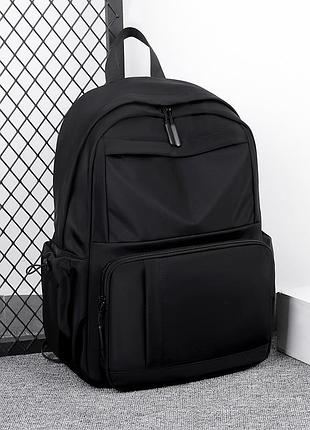 Мужской городской черный рюкзак повседневный непромокаемый с отделением для ноутбука для работы и учебы